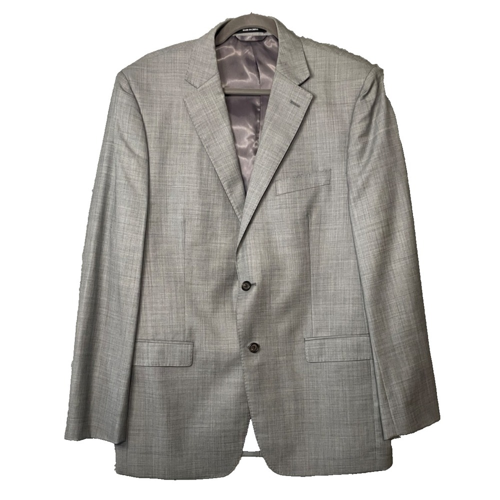 Lauren Ralph Lauren Blazer Mens 44L Slim Gray Wool Two Button Sports Coat Career